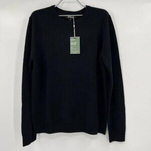 Quince Women’s Black Mongolian Cashmere Crew Neck Sweater sz S
